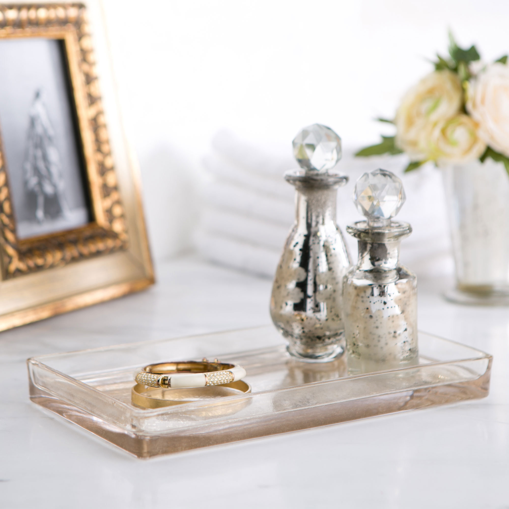 Birch Lane™ Mercury Glass Vanity Bathroom Accessory Tray & Reviews